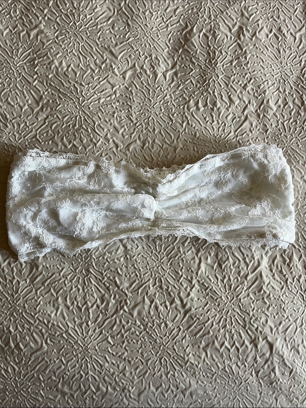Garage White Lace Strapless Bandeau